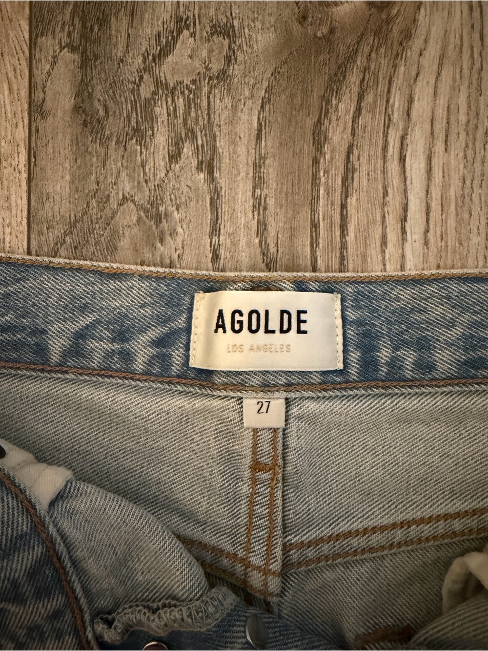 Agolde Light Wash Denim Shorts - Picture 3 of 3